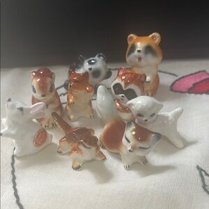 Ceramic bone china vintage marked Japan tiny figurines